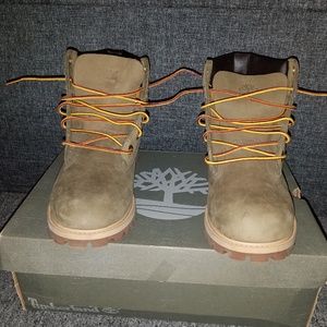Olive green 6" Timberland boots
